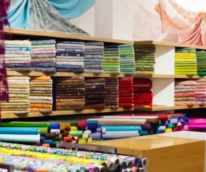 textiles for sale in fabric shop